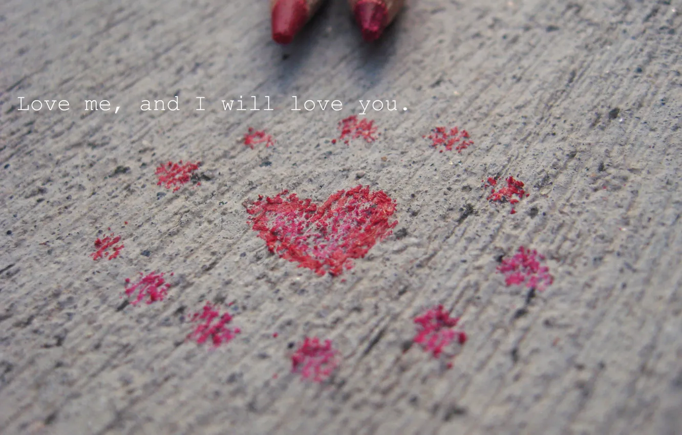 Photo wallpaper love, red, text, heart, figure, texture, pencils, pair
