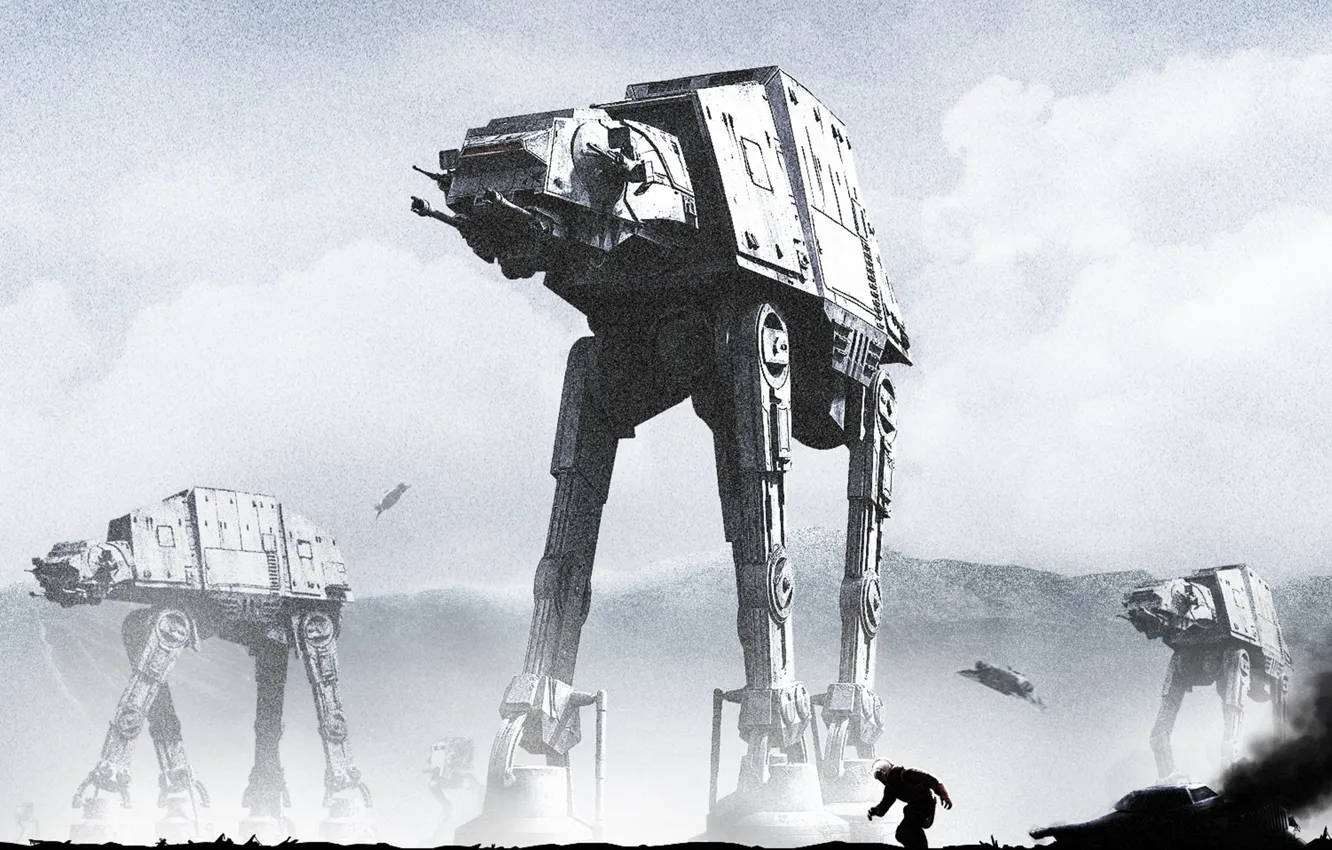 Photo wallpaper robot, Star Wars, art, Walker, The Empire Strikes Back, Star Wars: Episode V - The …