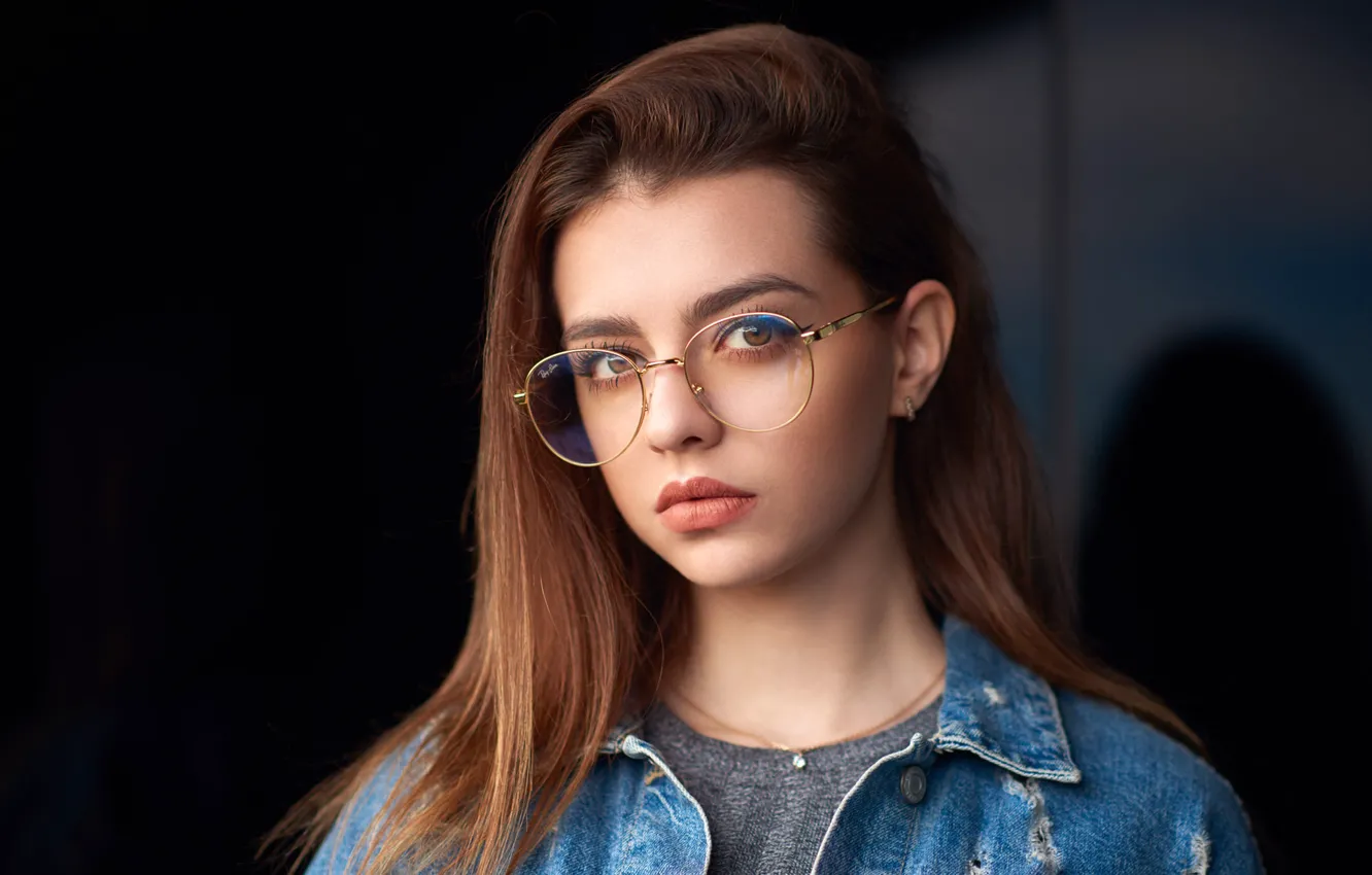Photo wallpaper look, model, portrait, makeup, glasses, hairstyle, brown hair, beauty