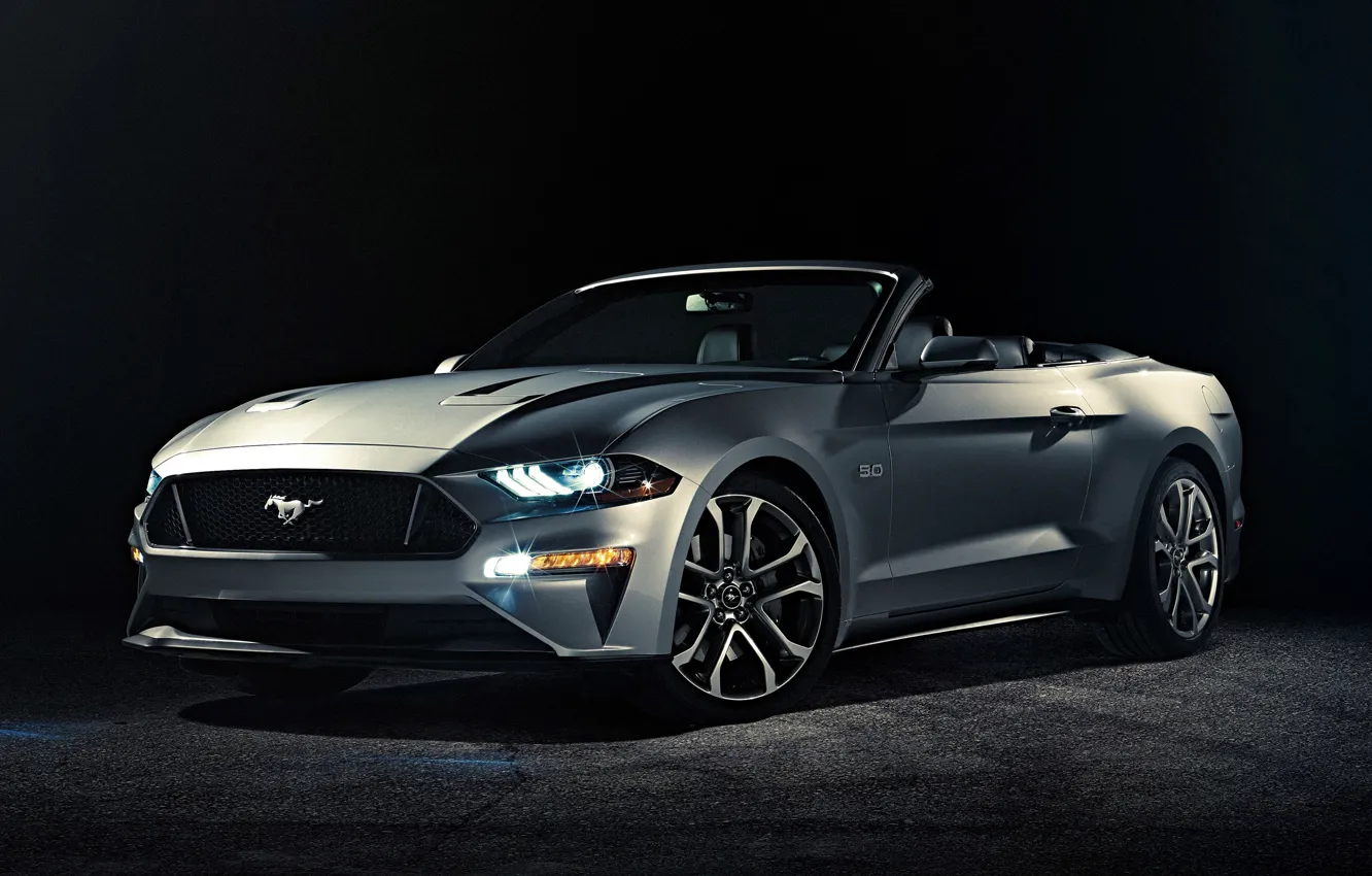 Photo wallpaper Mustang, Ford, Front, Convertible, 2017