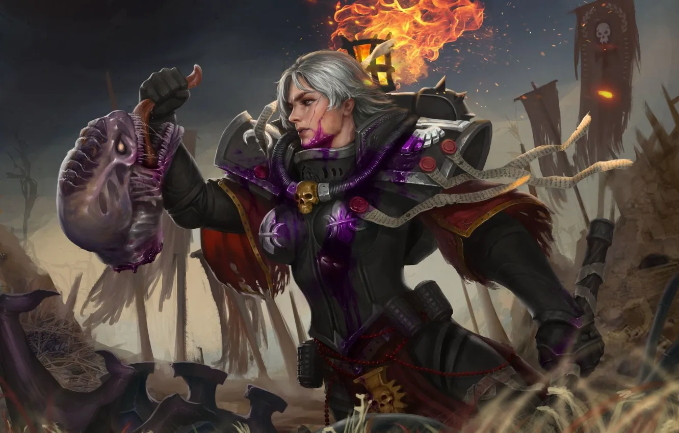 Photo wallpaper gun, Warhammer, girls, Warhammer 40,000, Warhammer 40 000, Sisters of Battle, haos, warp