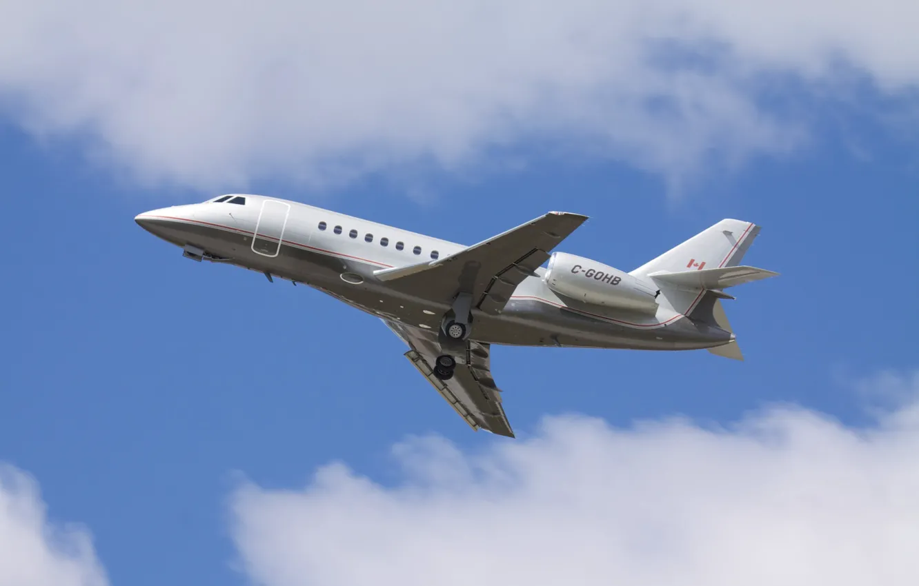 Photo wallpaper the sky, flight, the plane, 2000, jet, administrative, Dassault Falcon