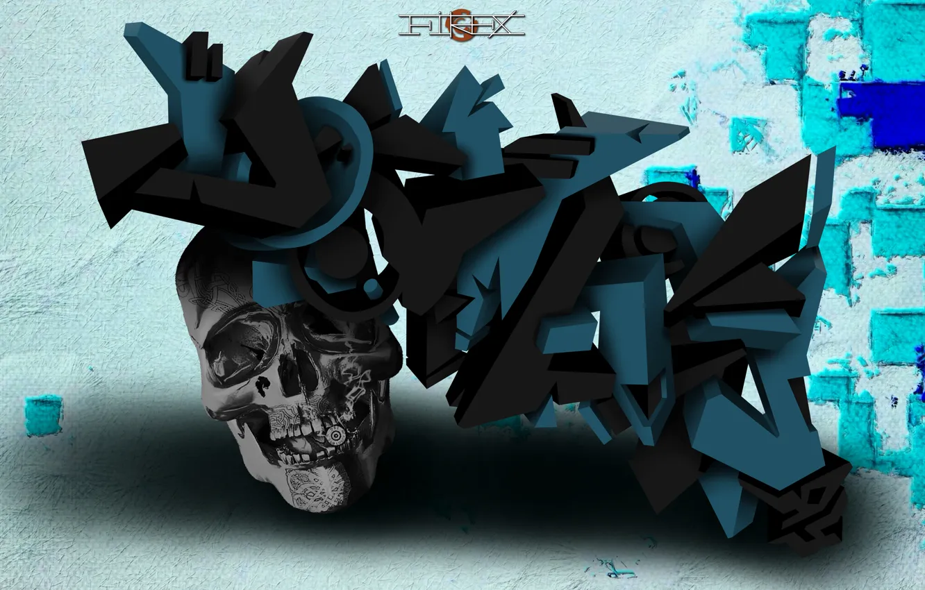Photo wallpaper the inscription, graffiti, skull, sake, the end of the world, Doomsday, FireX