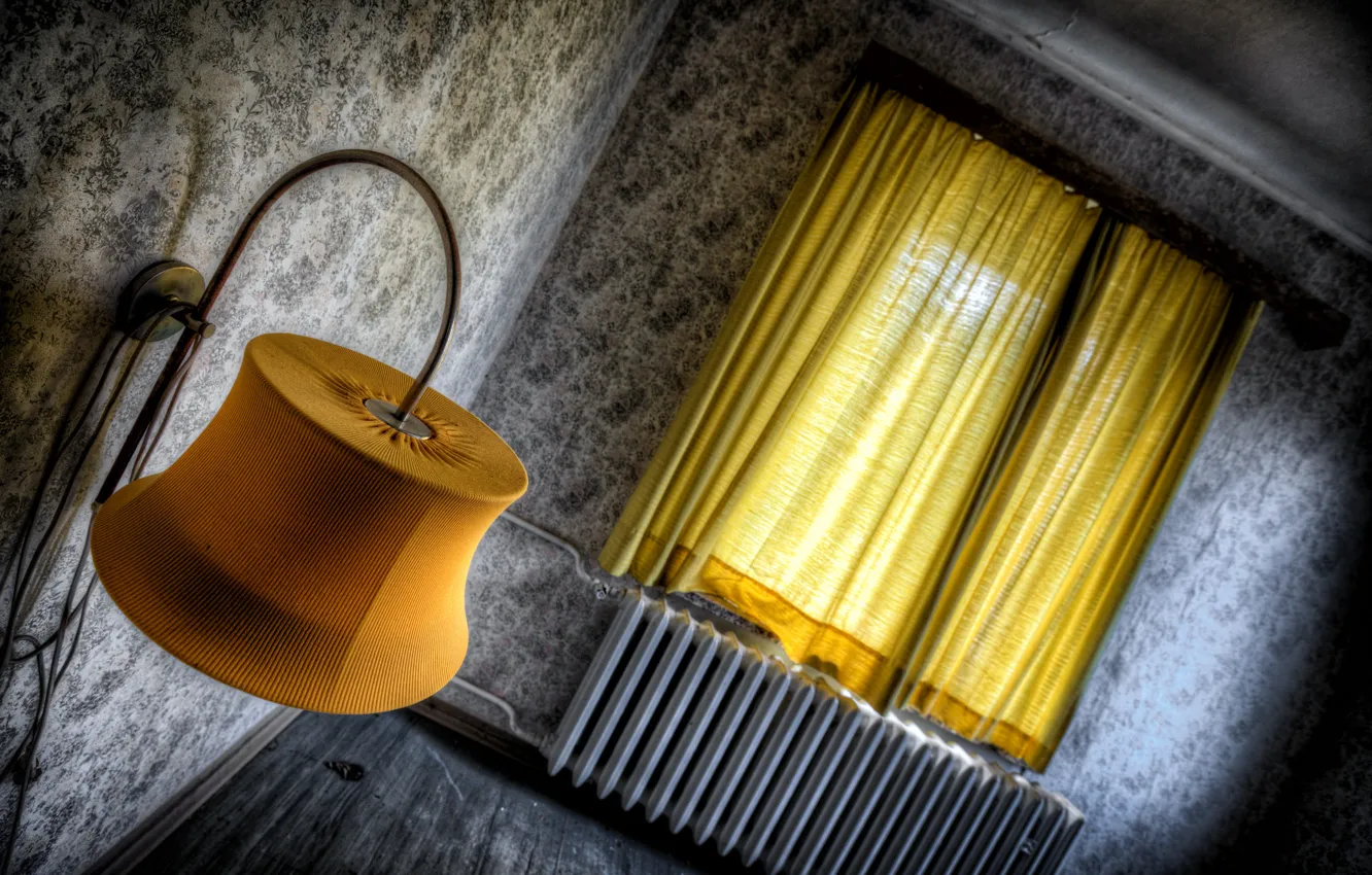 Photo wallpaper room, lamp, window