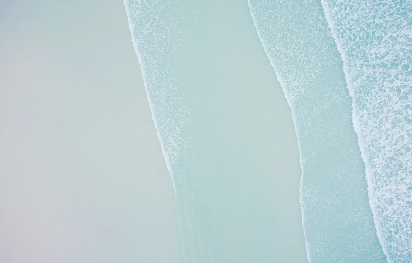 Photo wallpaper sea, wave, beach, the view from the top