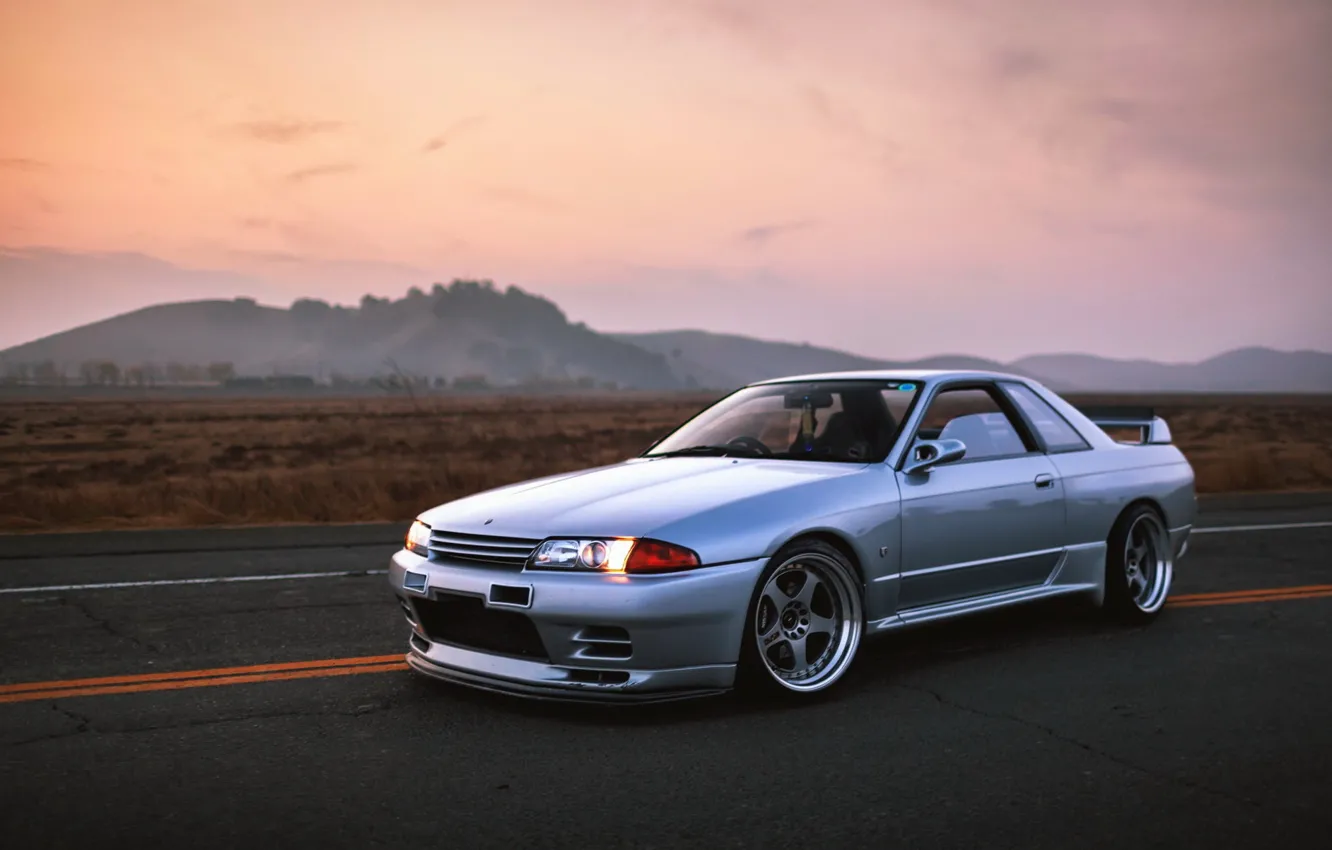 Photo wallpaper GT-R, R32, Skyline, Evening