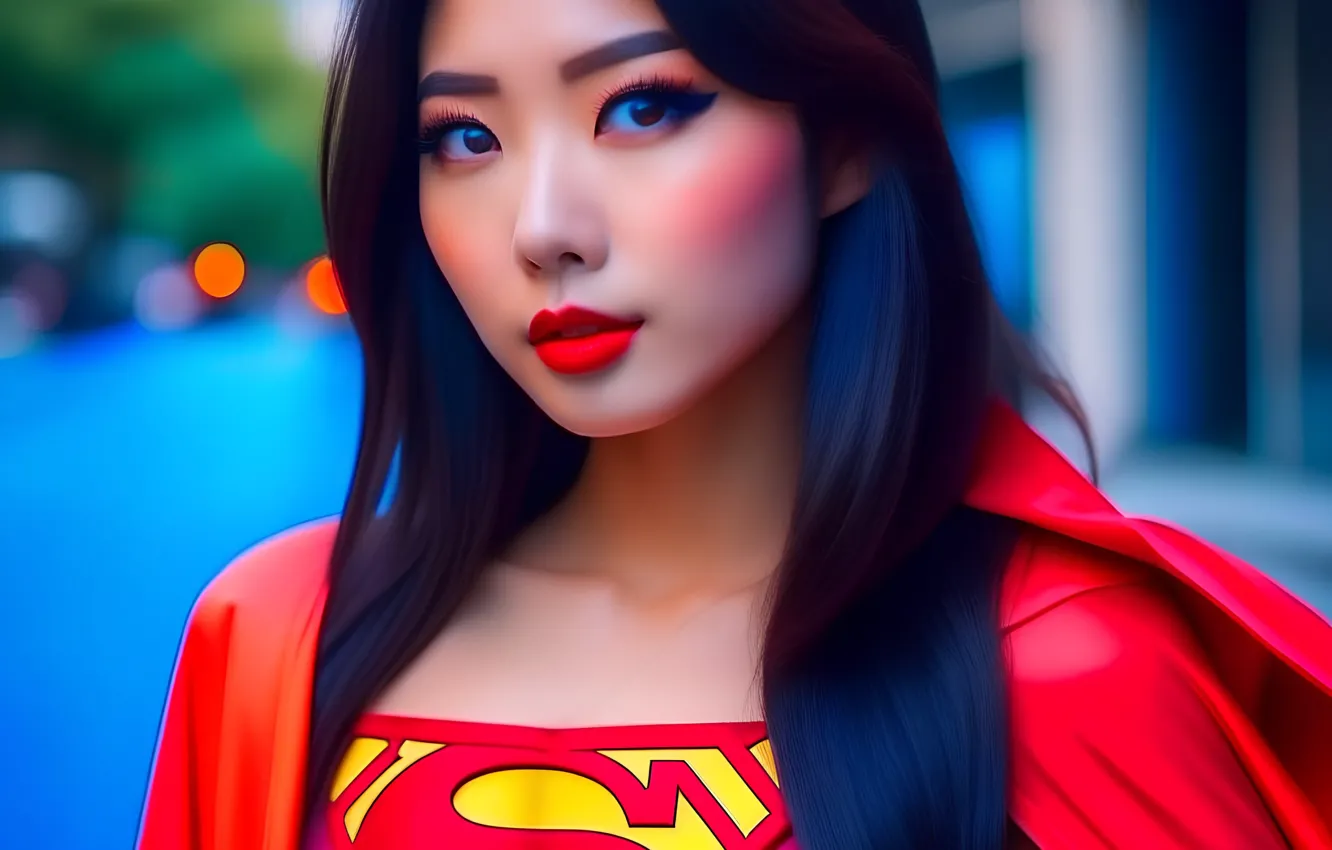 Photo wallpaper supergirl, cosplay, asian girl
