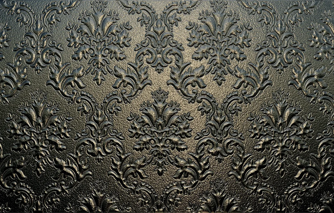 Photo wallpaper metal, pattern, silver, Shine, texture, silver, ornament, relief