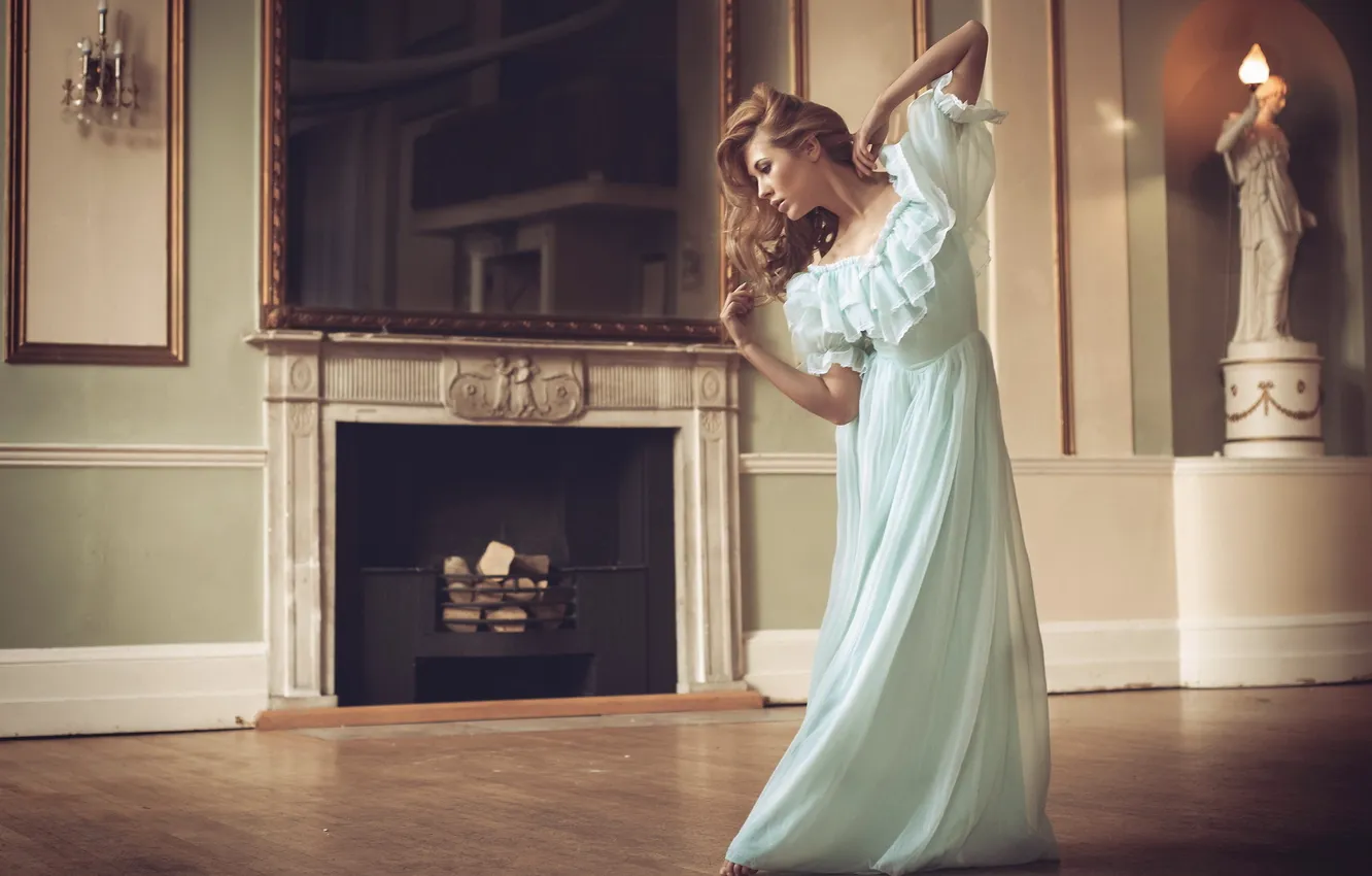 Photo wallpaper girl, pose, room