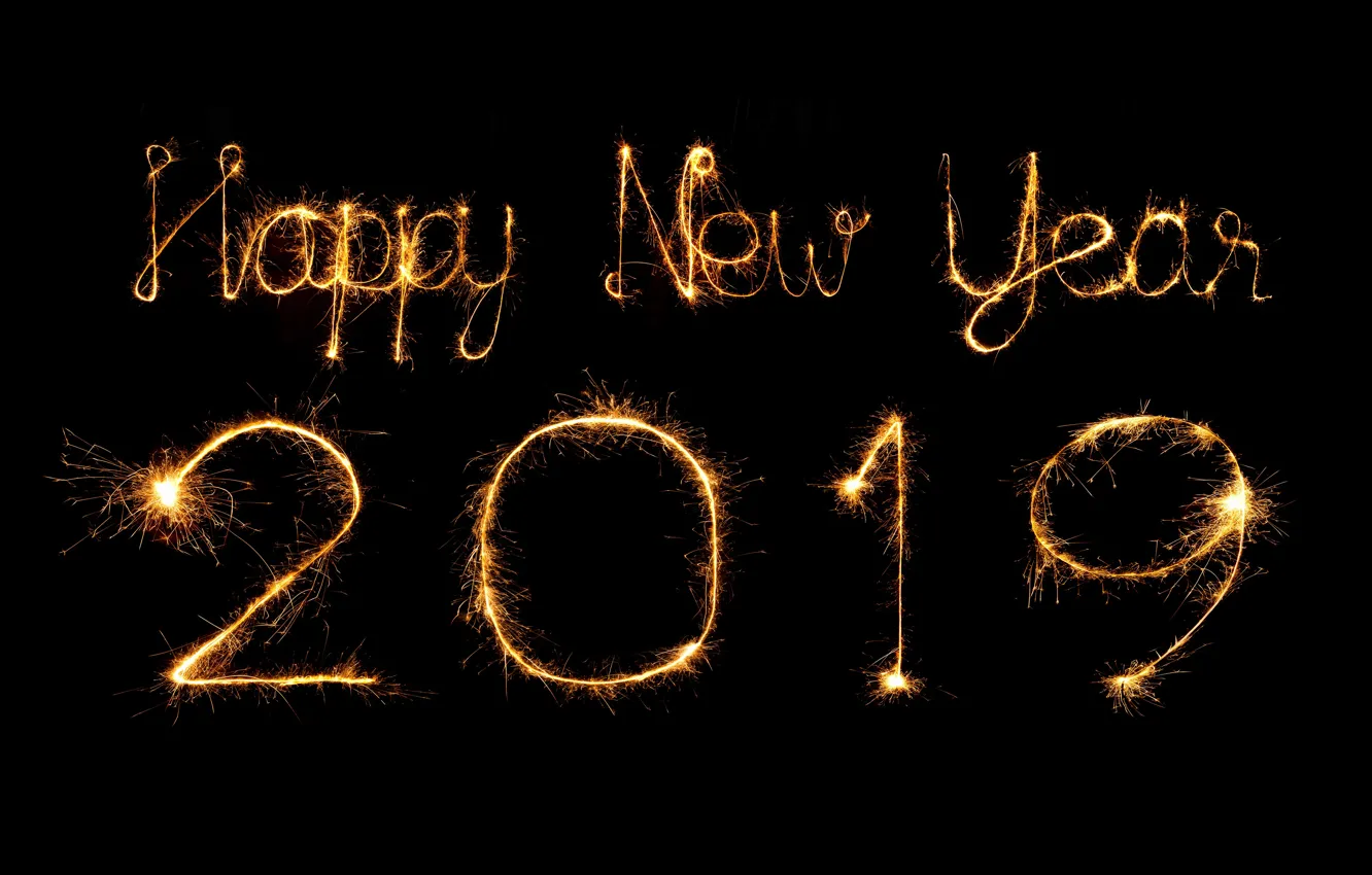 Photo wallpaper gold, new year, figures, golden, black background, black, background, New Year