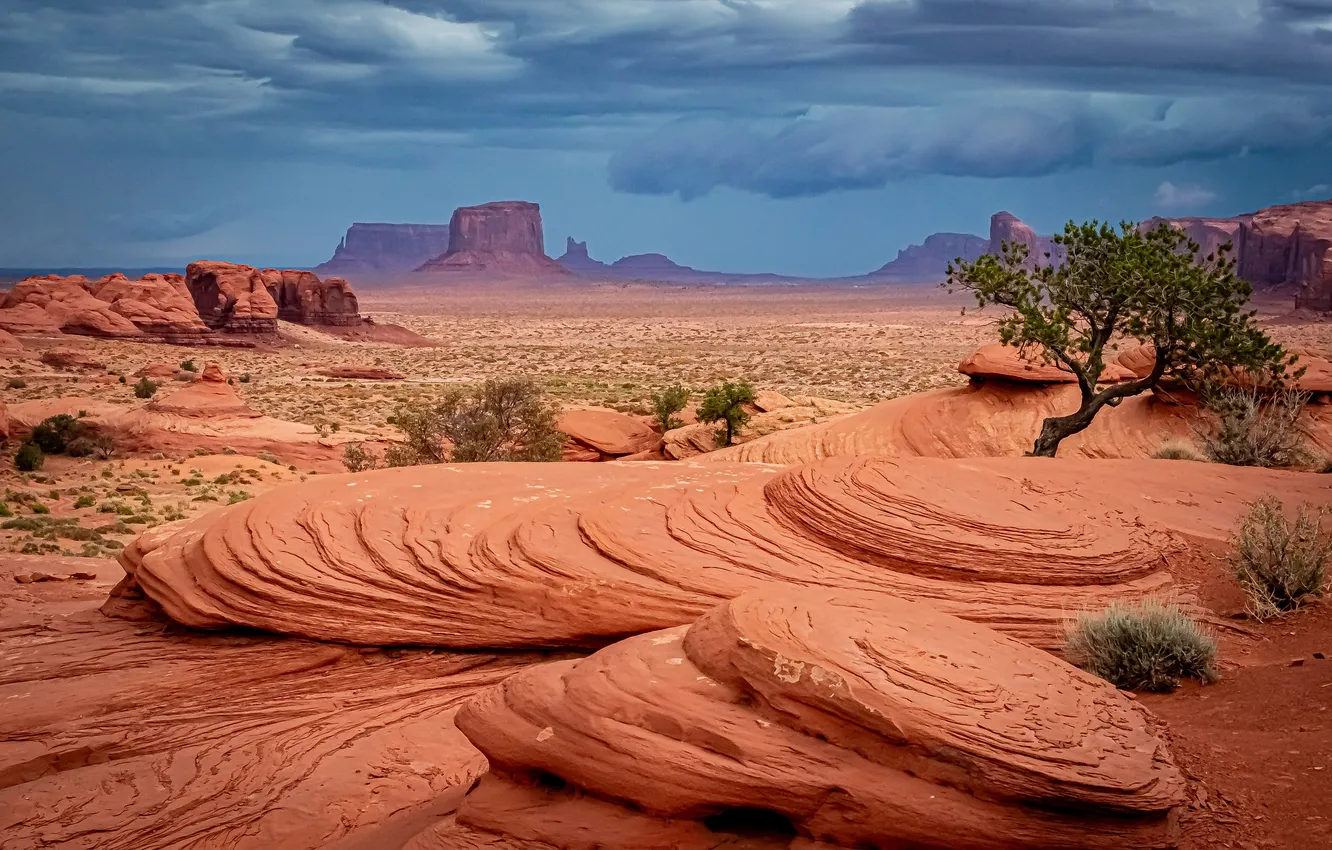 Photo wallpaper clouds, horizon, AZ, USA, USA, Arizona, Monument Valley, Monument valley