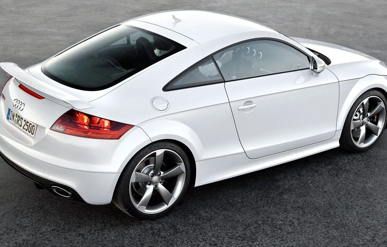 Photo wallpaper white, Audi, back, spoiler, drives