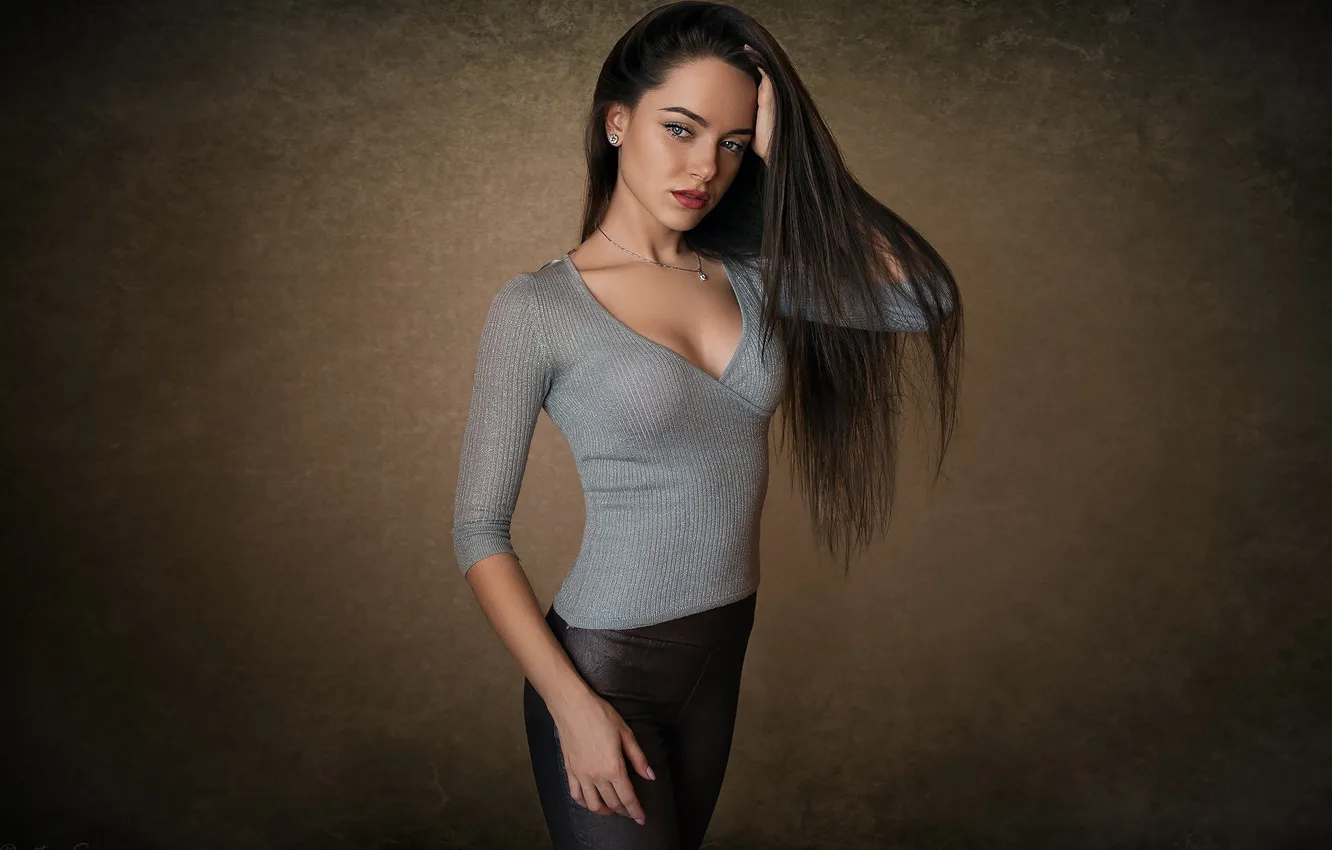 Photo wallpaper background, model, portrait, makeup, figure, brunette, hairstyle, beauty