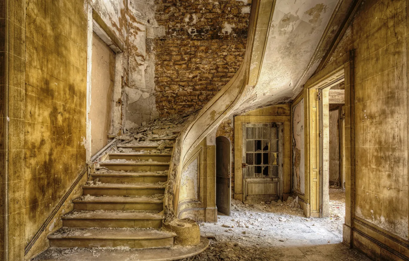 Photo wallpaper background, wall, ladder