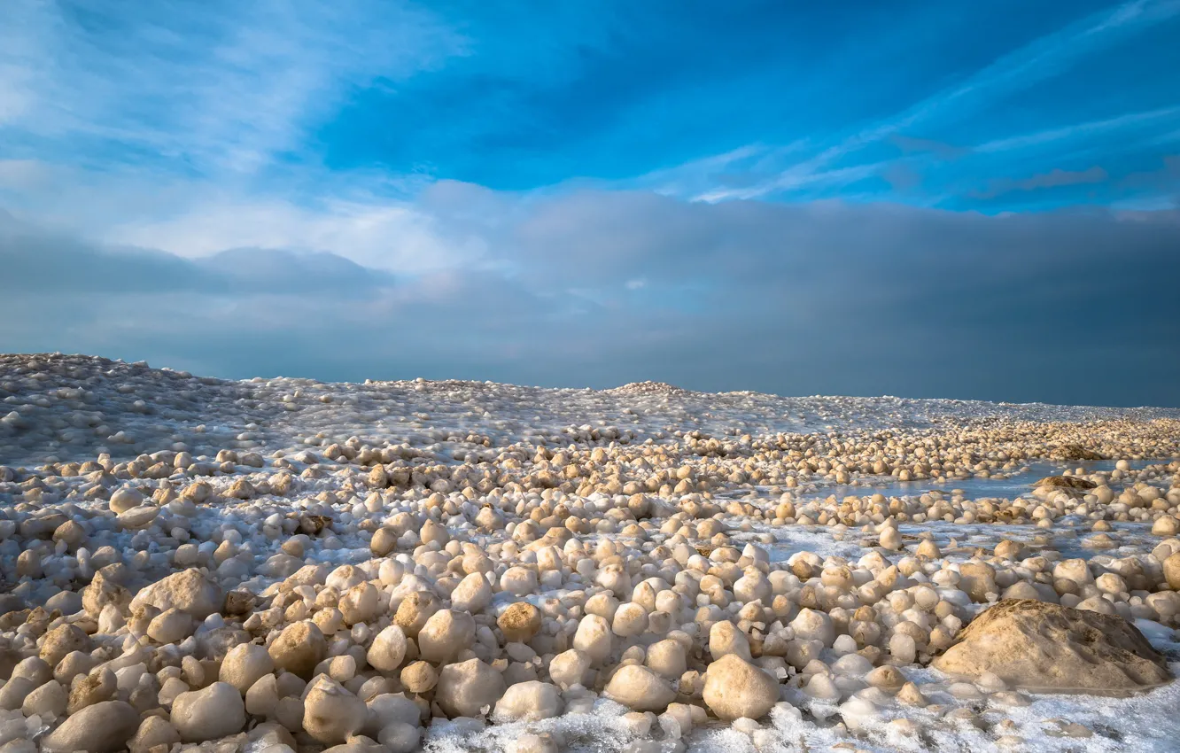 Photo wallpaper ice, winter, the sky