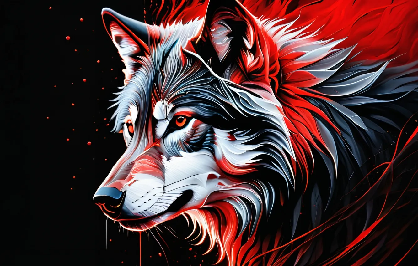 Photo wallpaper figure, wolf, dog