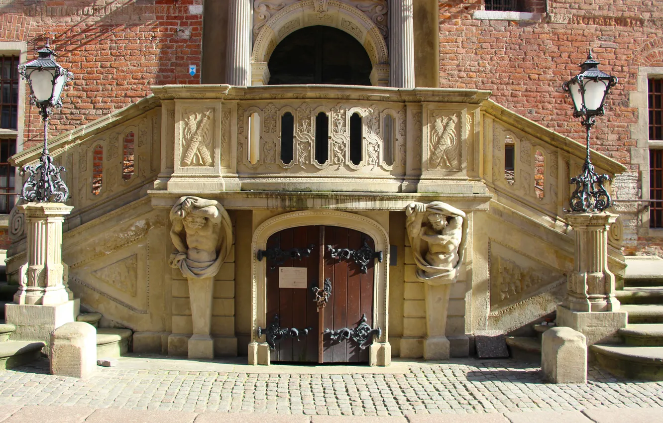 Photo wallpaper street, Gdansk, Town Hall