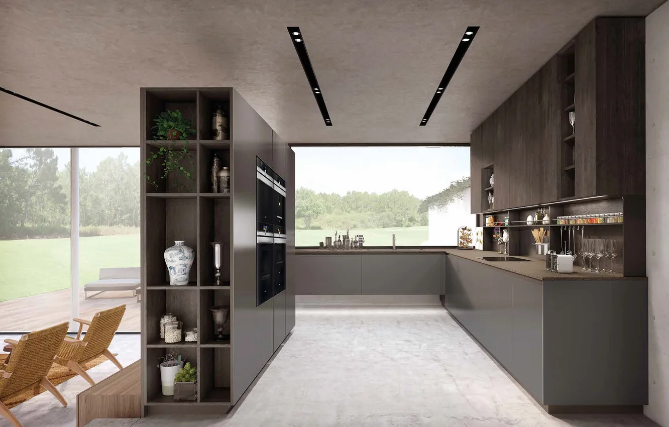 Photo wallpaper style, interior, Italian design, Villa, kitchen