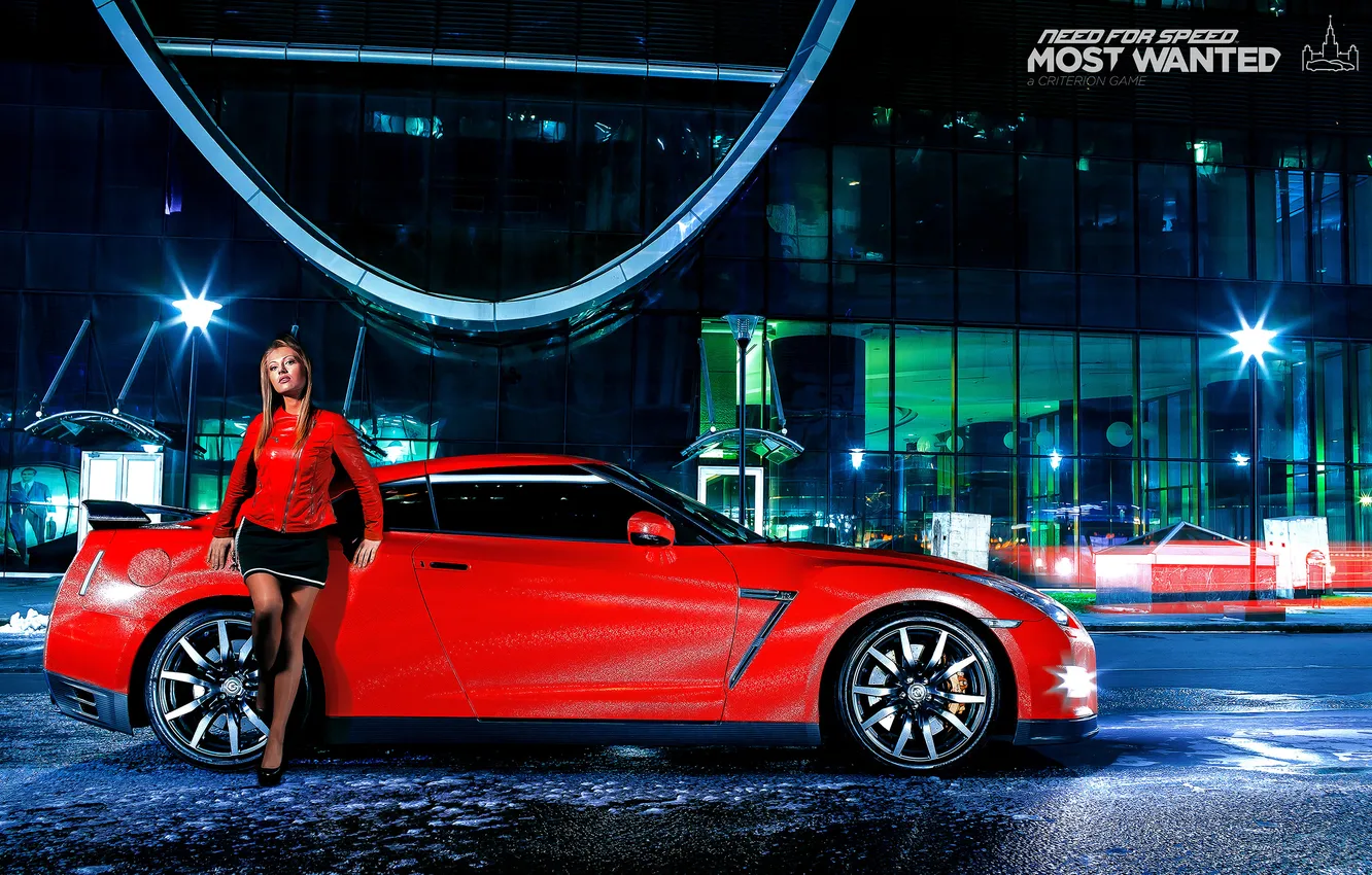 Photo wallpaper red, GTR, red, Nissan, nfs, most wanted, R35, Smotra