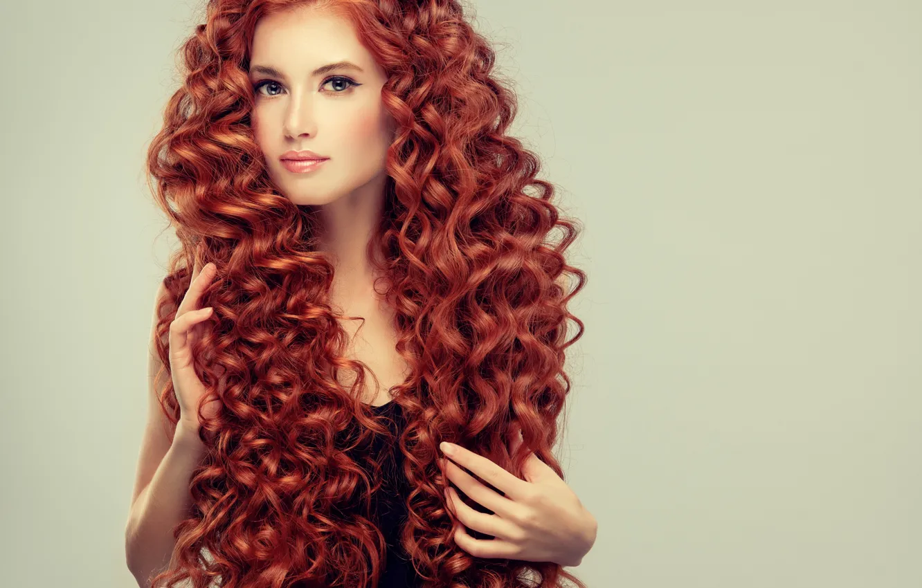 Photo wallpaper look, girl, face, model, hair, portrait, beauty, hands