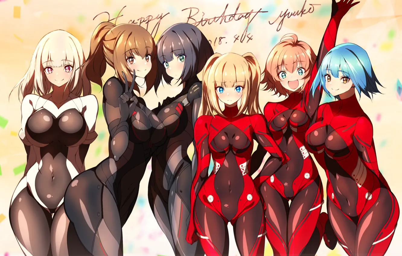 Photo wallpaper Girls, Anime, Group