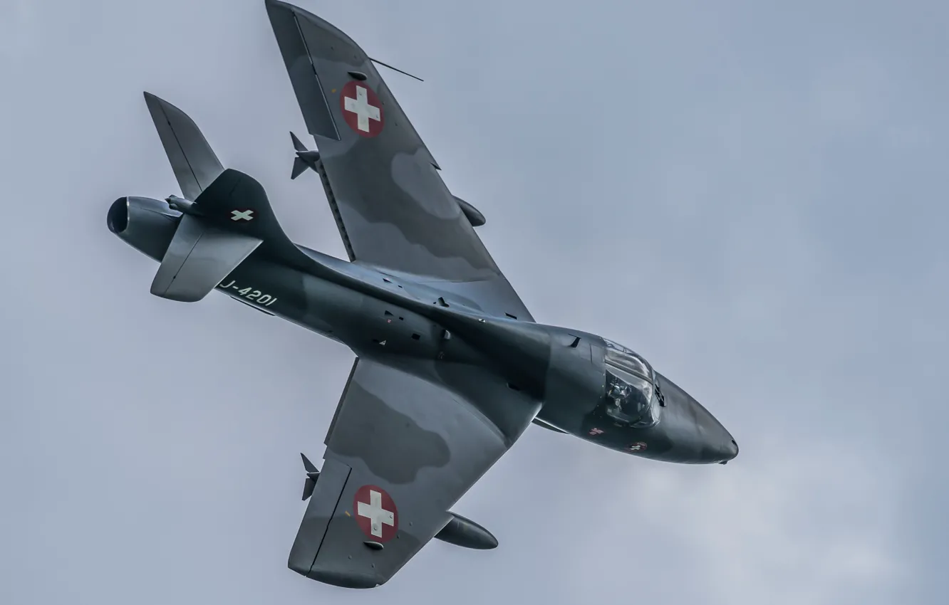 Photo wallpaper flight, fighter, cabin, bomber, Hawker Hunter