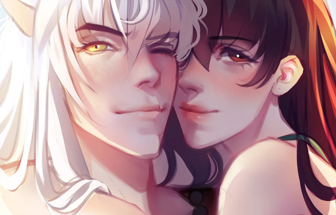 Photo wallpaper girl, pair, guy, Inuyasha, Kagome, InuYasha