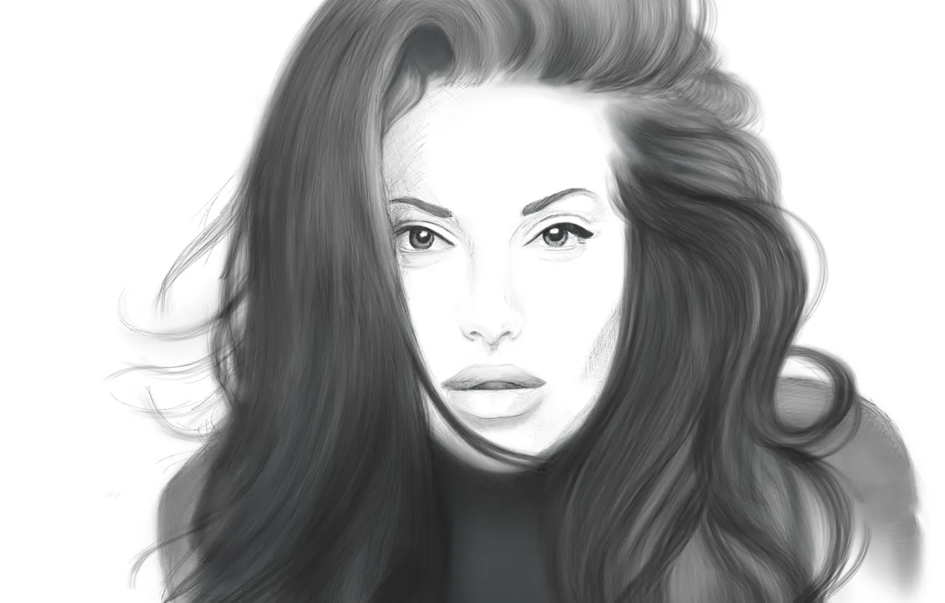 Photo wallpaper girl, figure, portrait, pencils