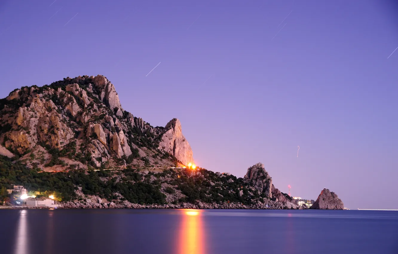 Photo wallpaper beach, night, the city