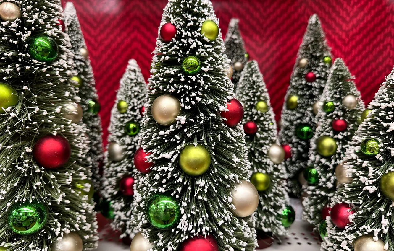 Photo wallpaper balls, balls, tree, new year, Christmas