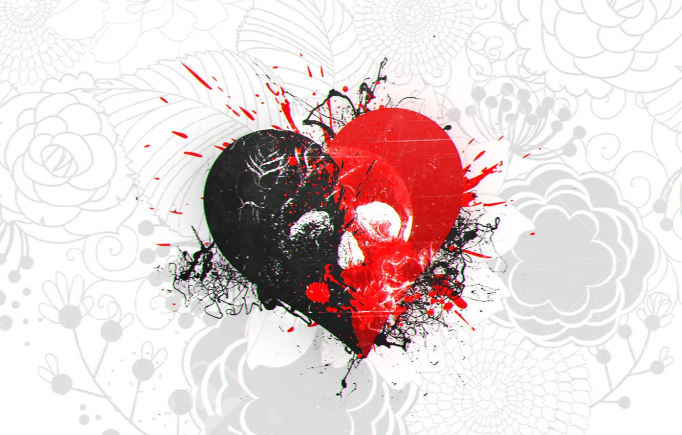 Photo wallpaper Heart, Blood, Color, Valentine, Happiness