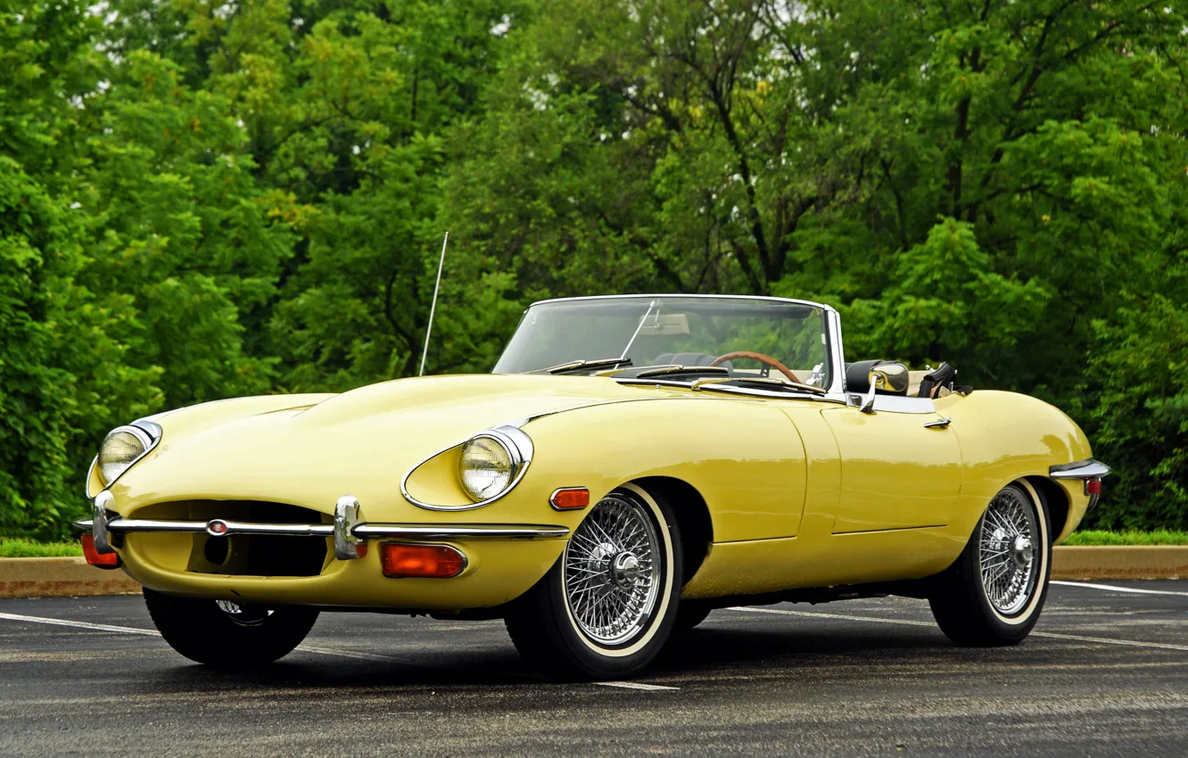 Photo wallpaper Jaguar, Jaguar, convertible, E-Type, 1968