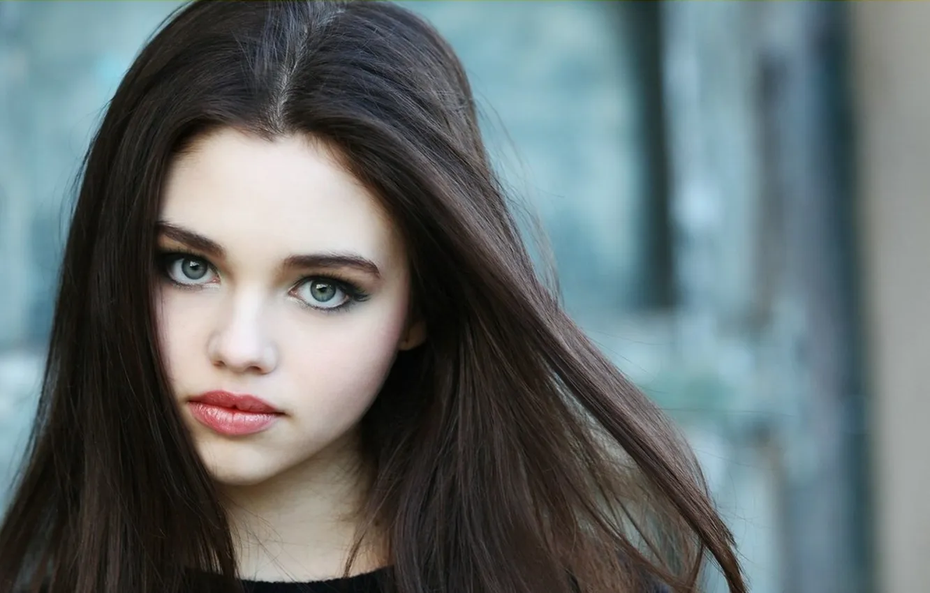 Photo wallpaper girl, face, portrait, brunette