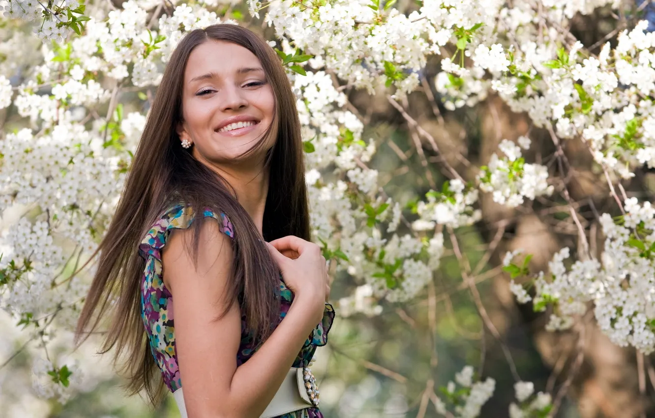 Photo wallpaper girl, portrait, spring