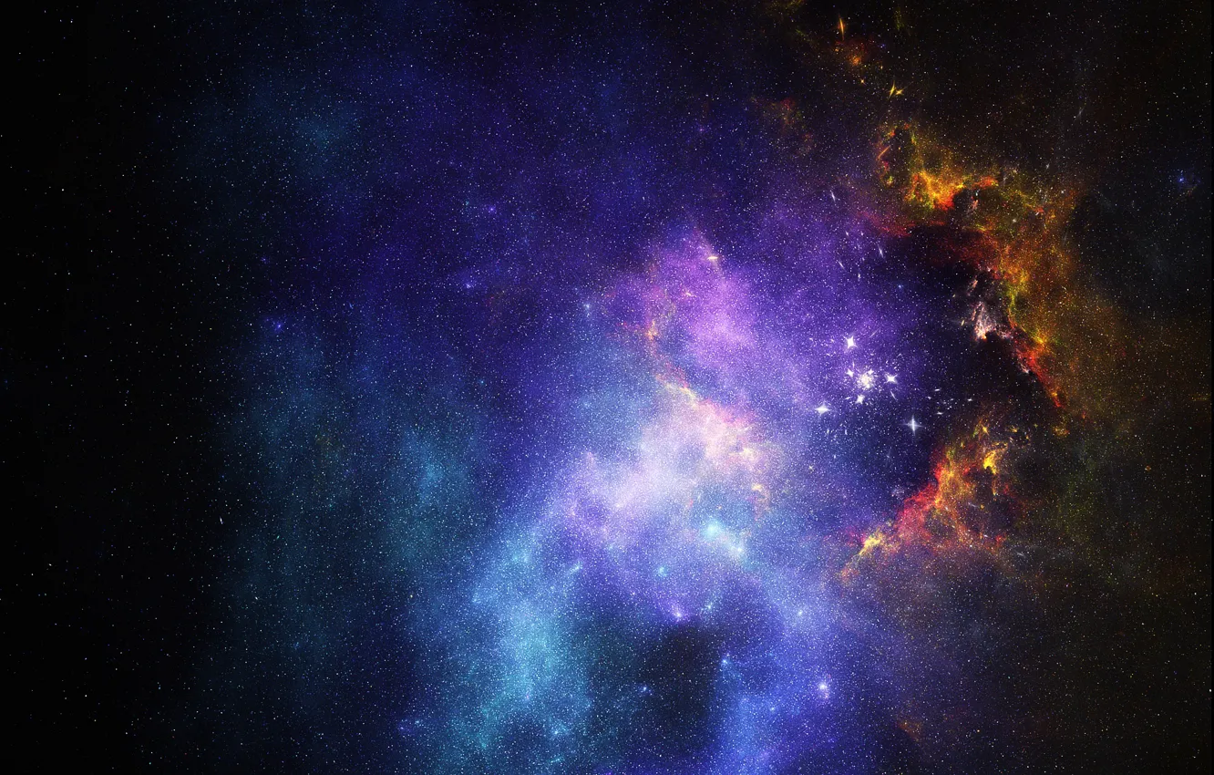 Photo wallpaper nebula, fractal, by KPEKEP