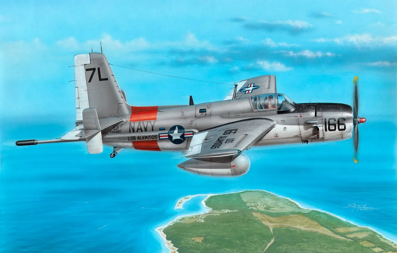 Photo wallpaper USA, carrier-based ASW aircraft, Grumman AF Guardian, US NAVY, Grumman AF-3S Guardian, American carrier-based ASW …