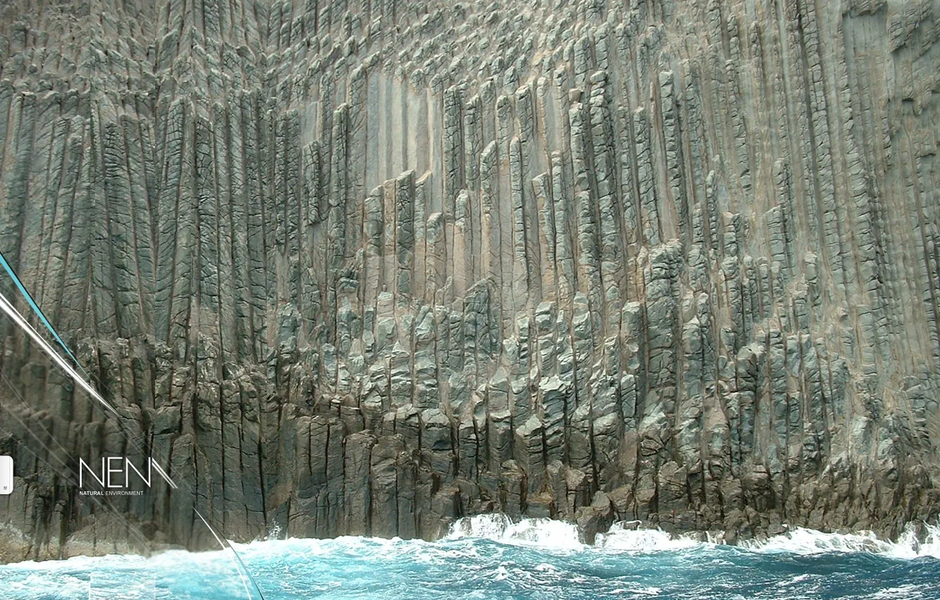 Photo wallpaper sea, rock, stone, wave