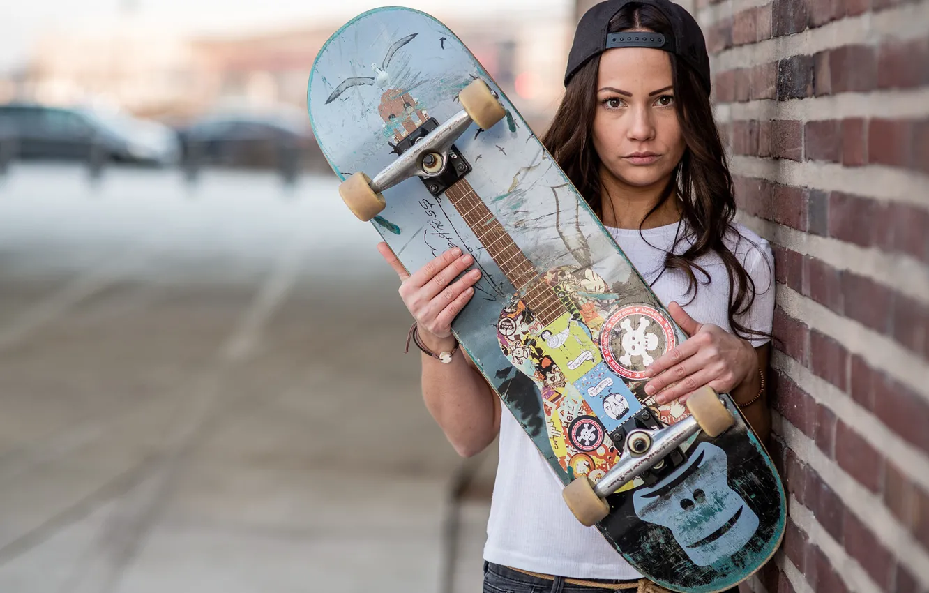 Photo wallpaper skate, baseball cap, Saskia, Michael Kampmann