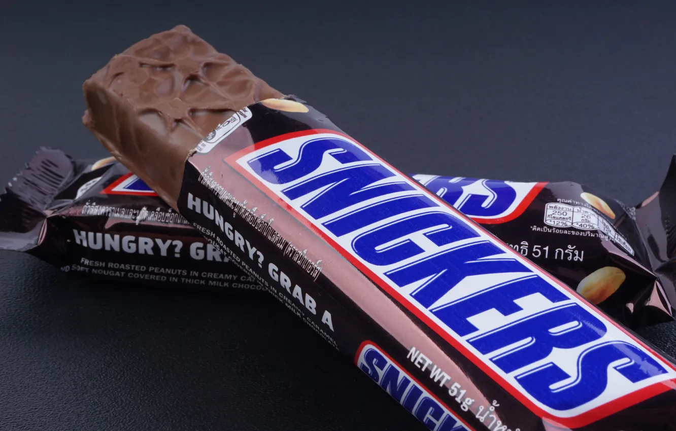 Photo wallpaper chocolate, Snickers, bar, Snickers