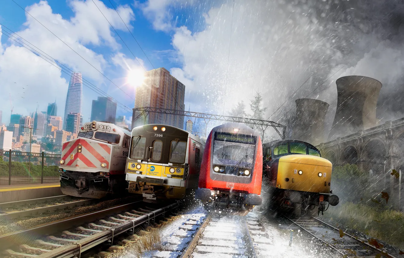 Photo wallpaper Trains, Windows, Railroad, PlayStation 4, Xbox One, Simulator, Train simulation game, Dovetail Games