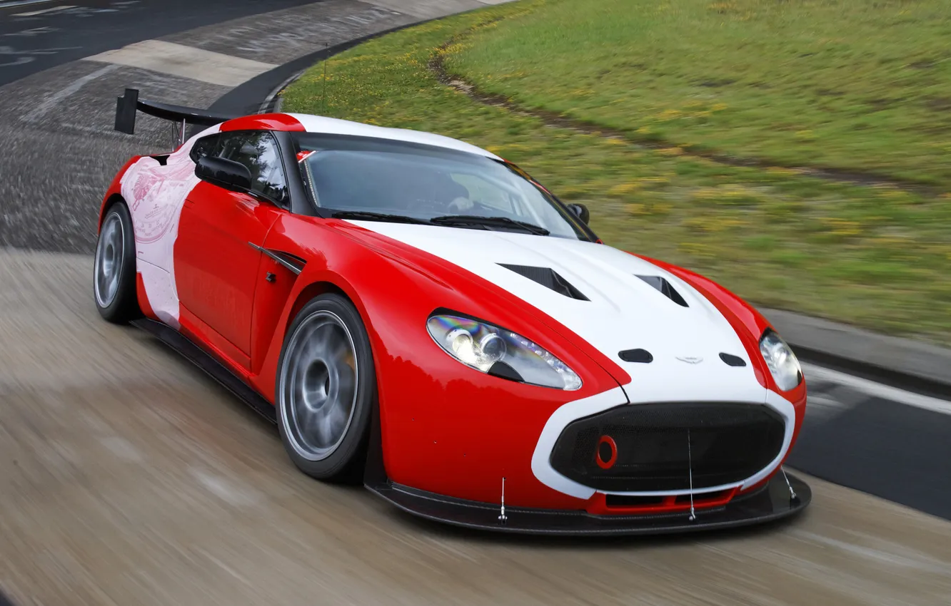 Photo wallpaper Aston Martin, speed, turn, Aston Martin, carousel, V12, race car, Zagato