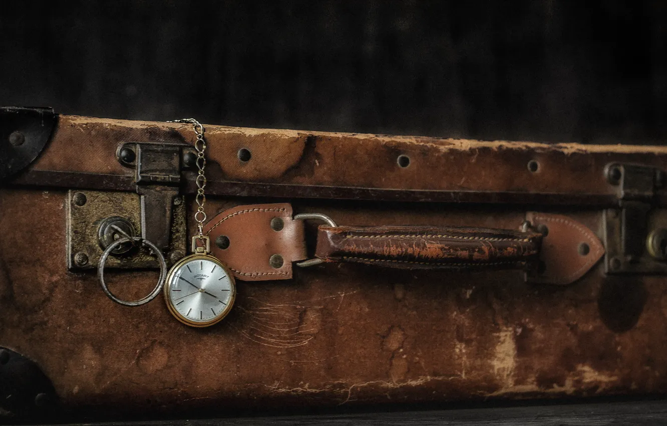 Photo wallpaper background, watch, suitcase
