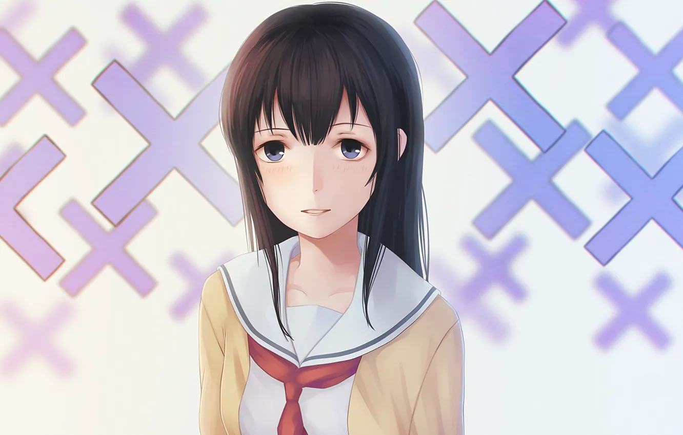 Photo wallpaper girl, cross, Form voice, You No Katachi