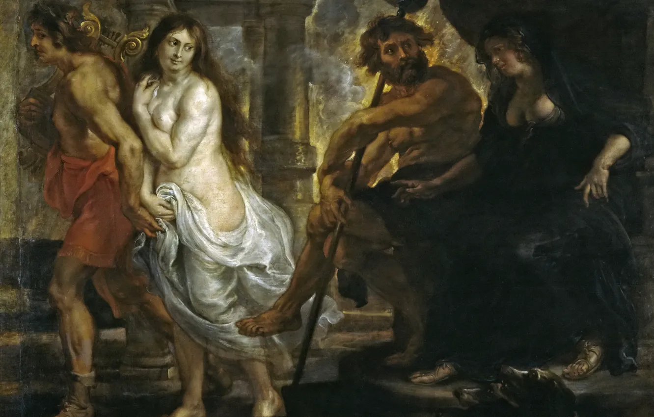 Photo wallpaper picture, Peter Paul Rubens, mythology, Pieter Paul Rubens, Orpheus and Eurydice