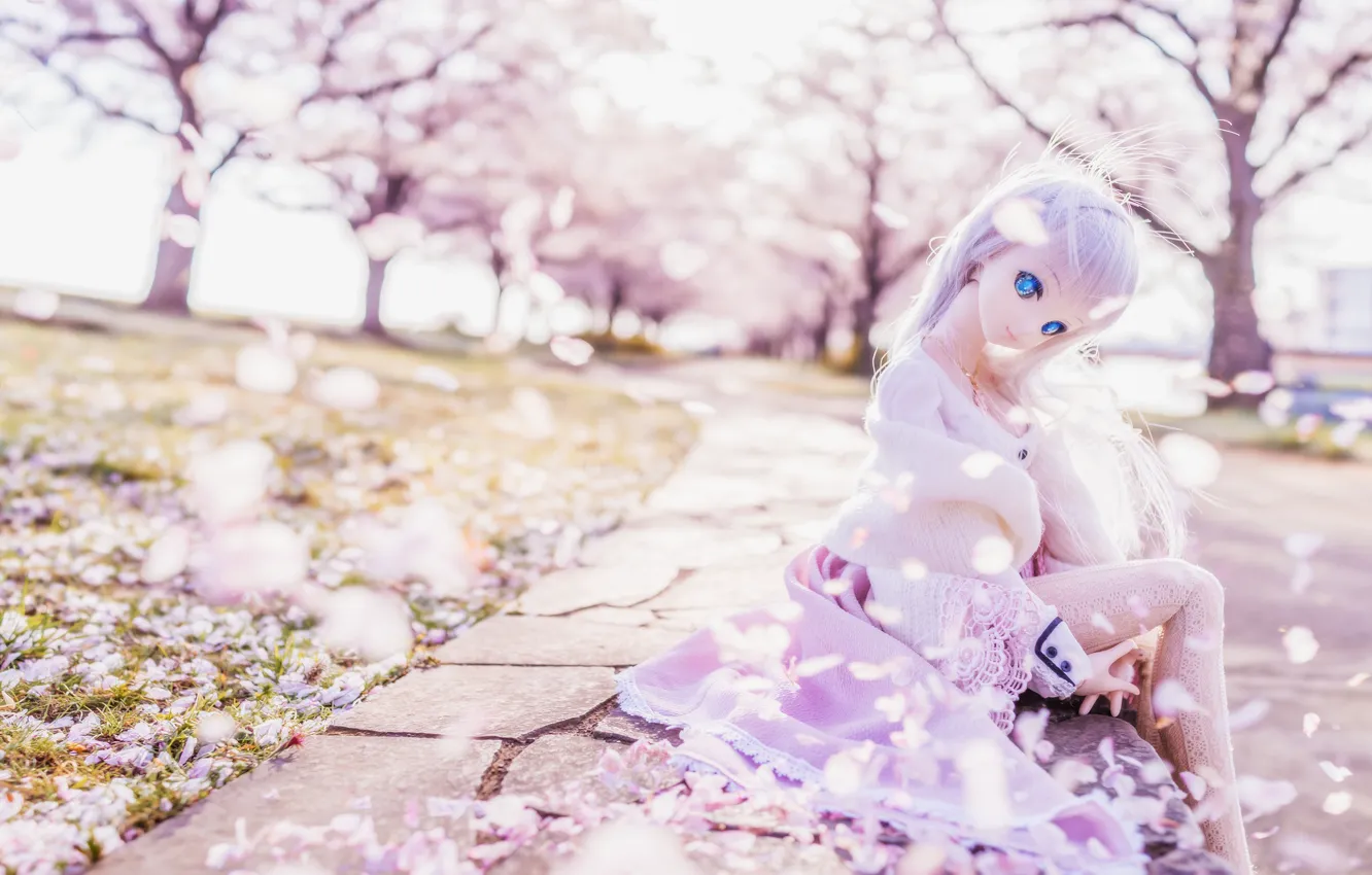 Photo wallpaper toy, doll, Sakura, blonde, Flirty