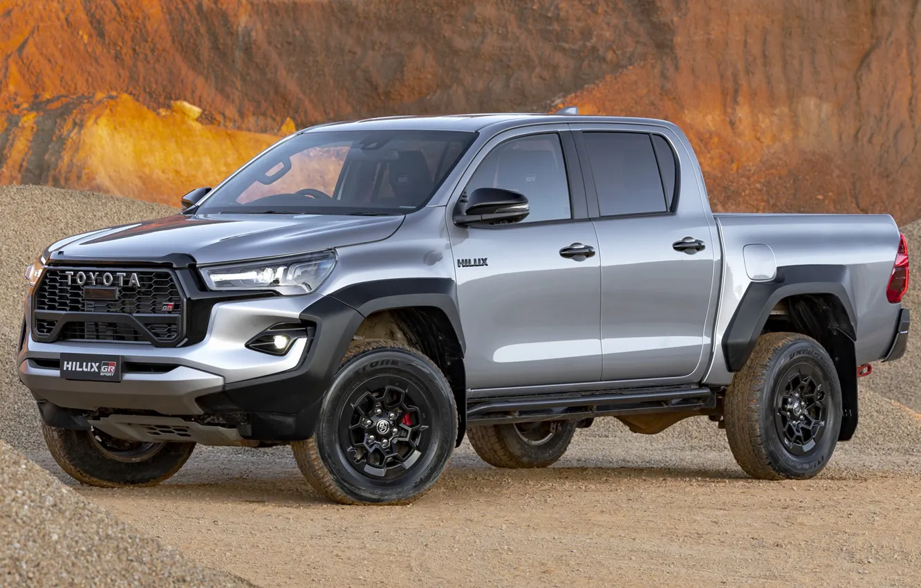 Photo wallpaper Toyota, pickup, Hilux, Toyota, Double Cab, Hilux, GR Sport, 2023