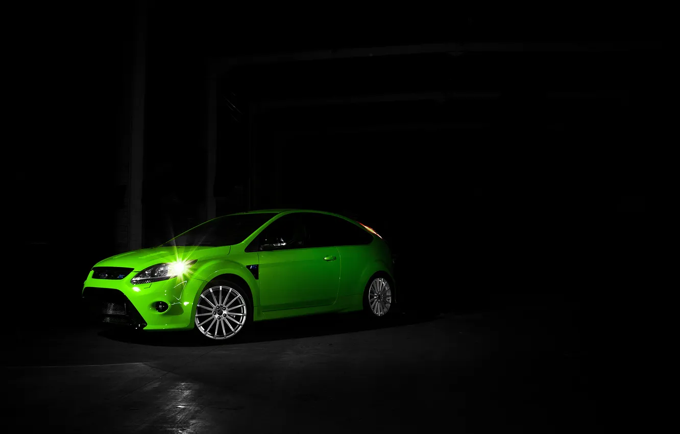 Photo wallpaper green, darkness, Ford, Focus RS
