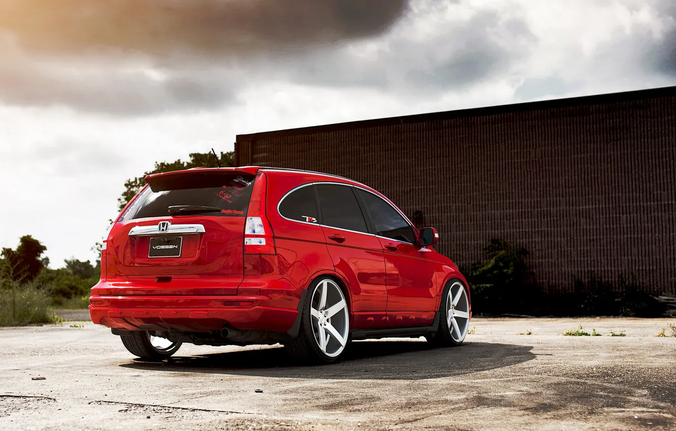 Photo wallpaper the sky, clouds, red, tuning, red, Honda, Honda, tuning