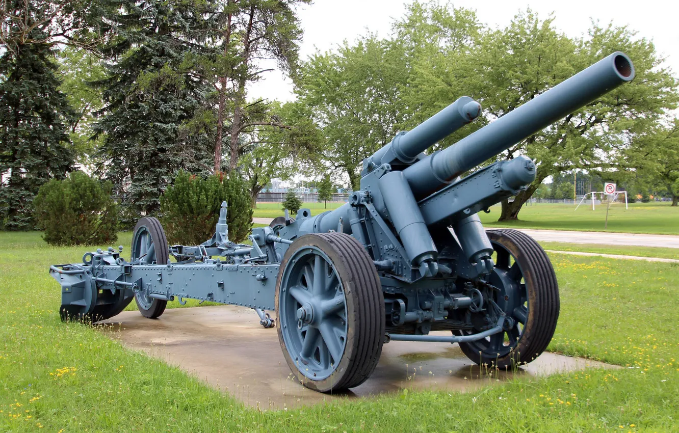 Photo wallpaper howitzer, heavy, field, sFH 18, 150 mm, Field howitzer