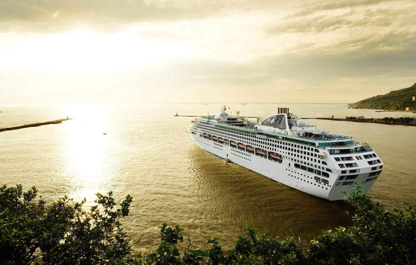 Photo wallpaper sea, liner, cruise, Sun Princess